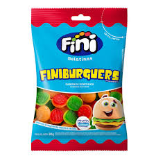 BALA GELATINA HAMBURGUER 80G FINI